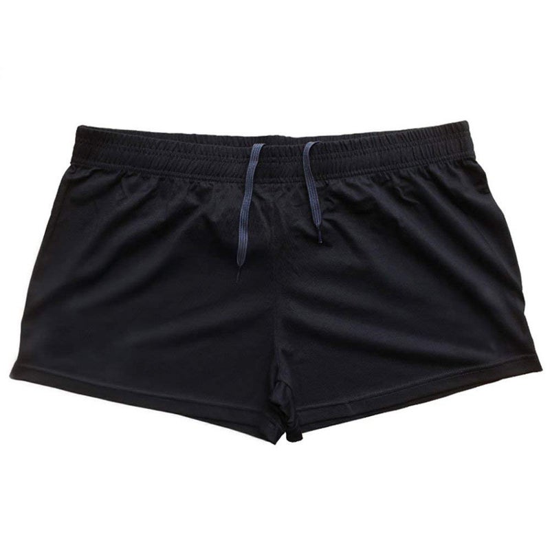JEEING GEAR Men's Bodybuilding Gym Workout Fitness Shorts 3" Inseam inch Cotton Without Pocket Black Yellow 2pcs M - Image 2